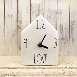 NEW Rae Dunn | ceramic birdhouse LOVE desk shelf clock